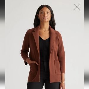 Quince Organic Cotton knit blazer in cappuccino Size Medium